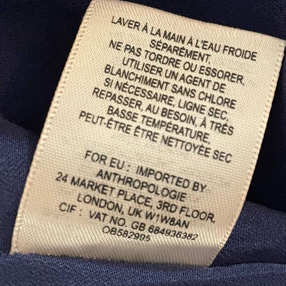 Anthropologie Maeve Sleeveless Silk Slip Mini Dress Geo Print Teal Blue Pink L - Picture 6 of 7